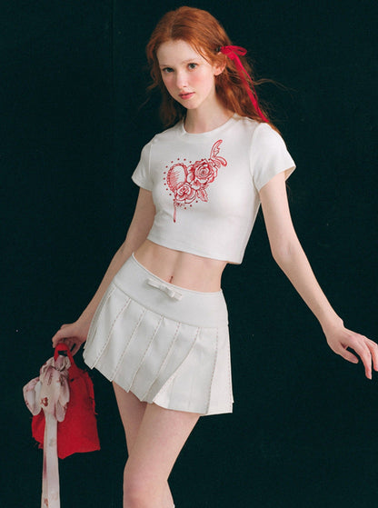 Milky Way A-Line White Short Skirt