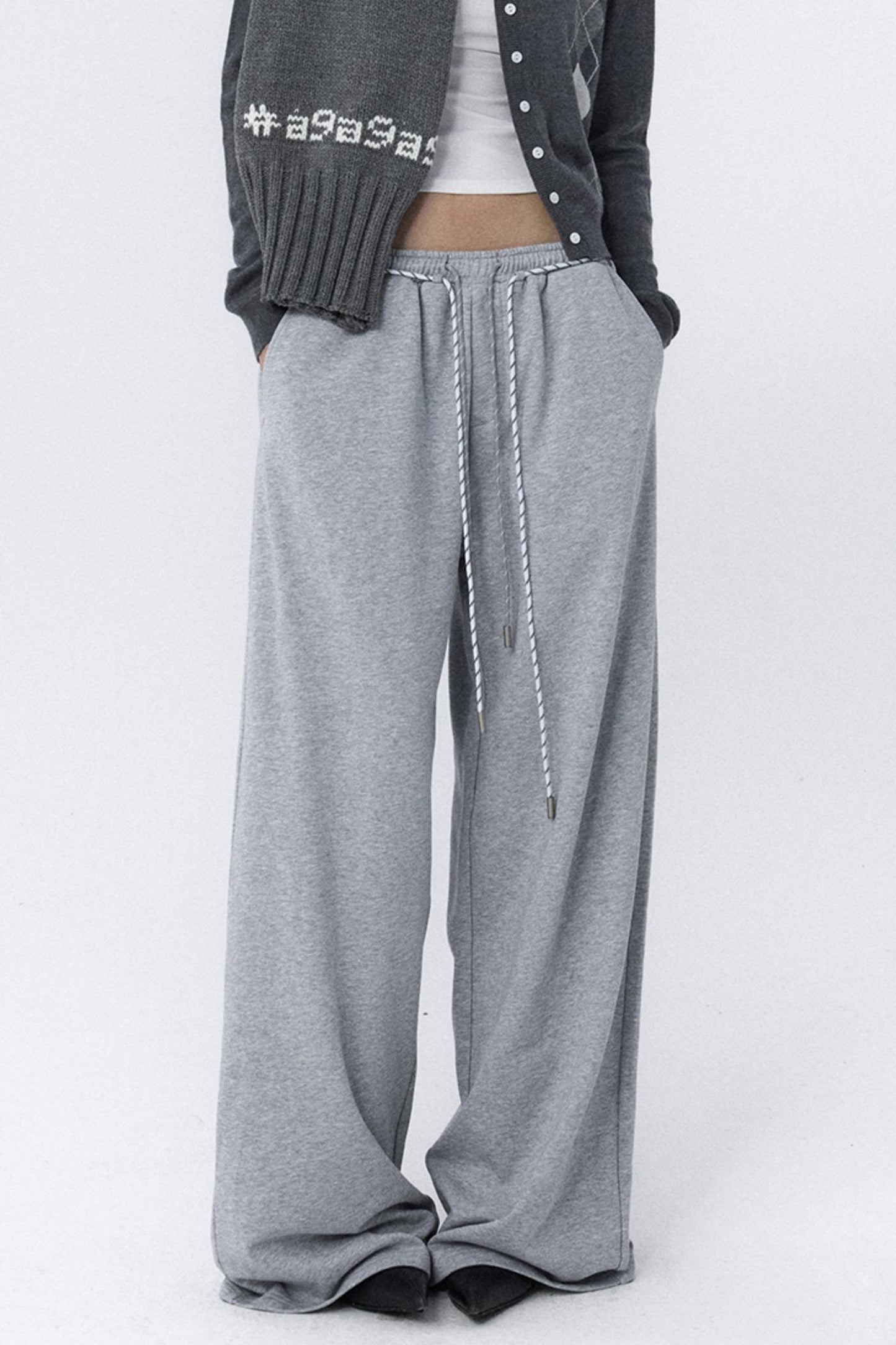 Double Cord Wide-leg Sweatpants