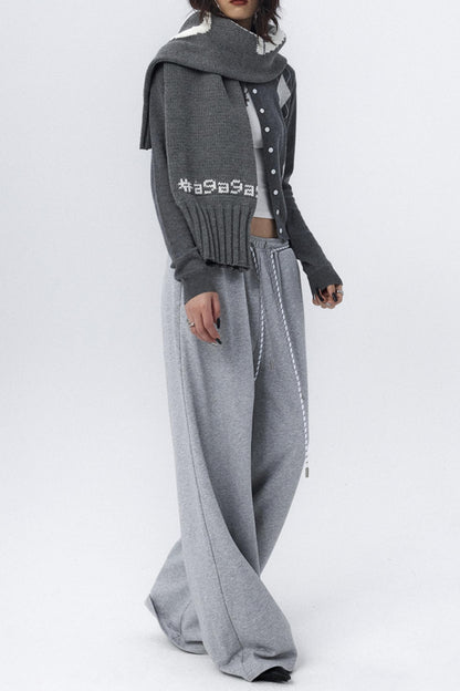 Double Cord Wide-leg Sweatpants