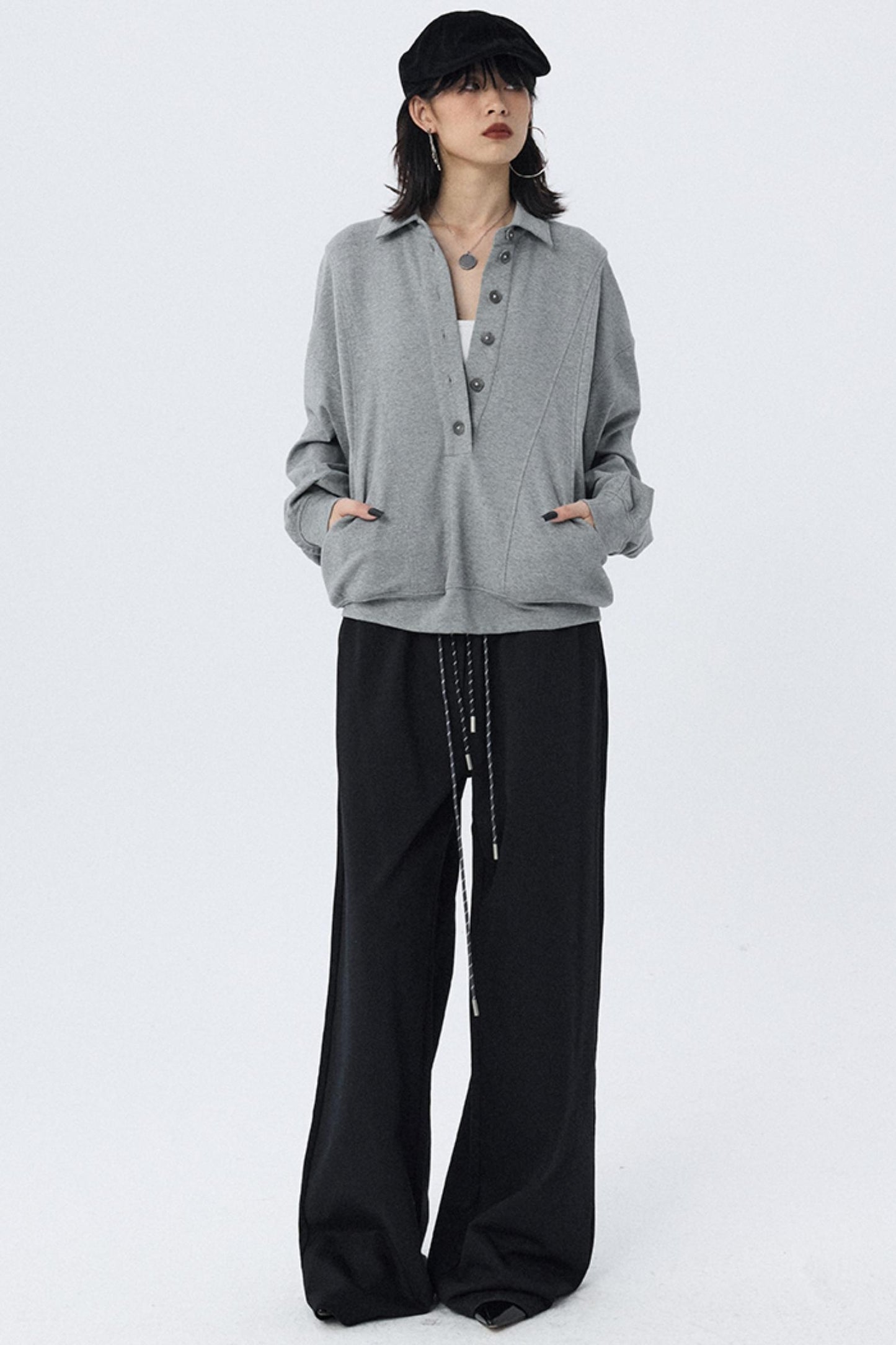 Double Cord Wide-leg Sweatpants