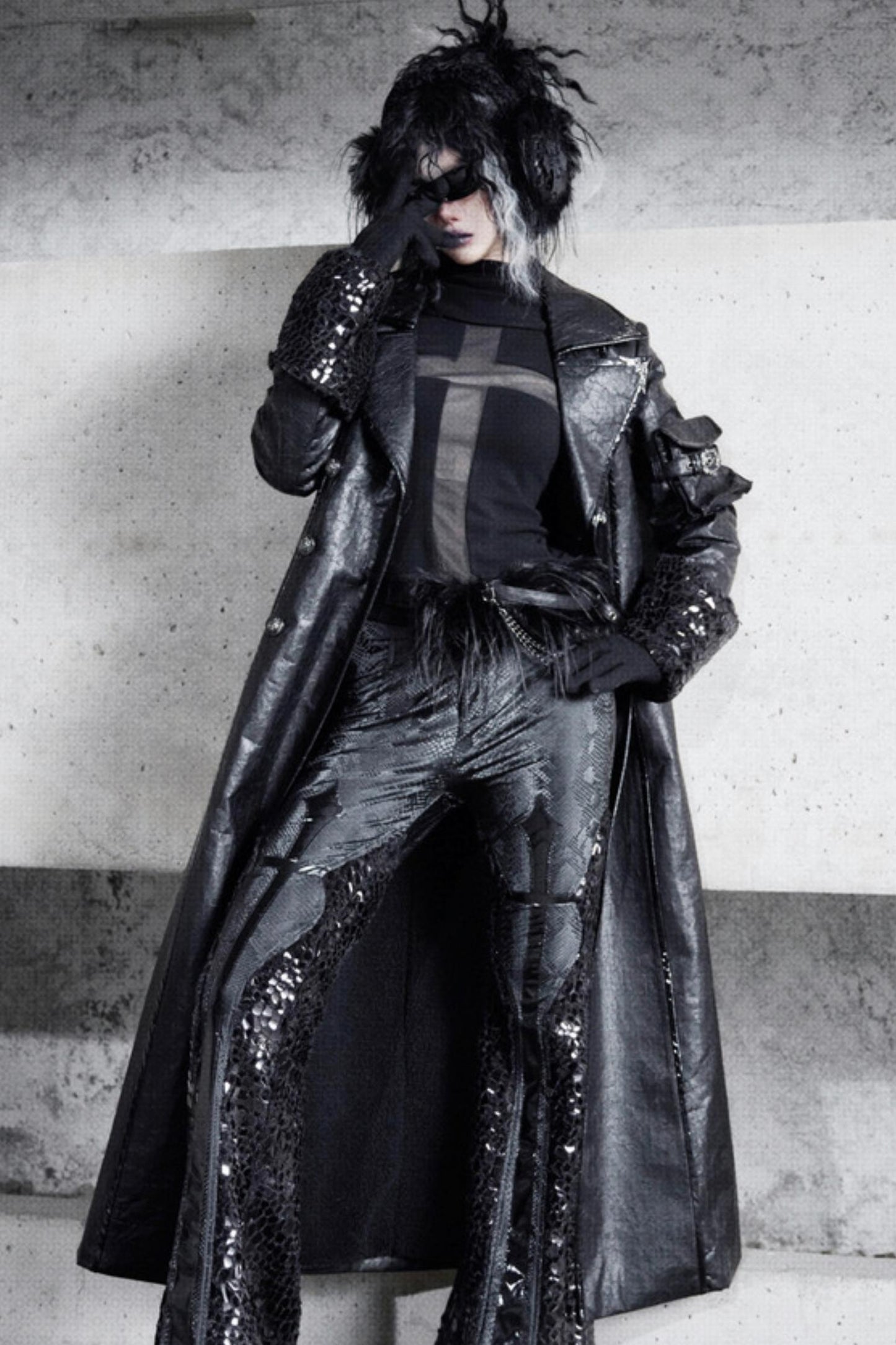 Patent Leather Gothic Flared Pants