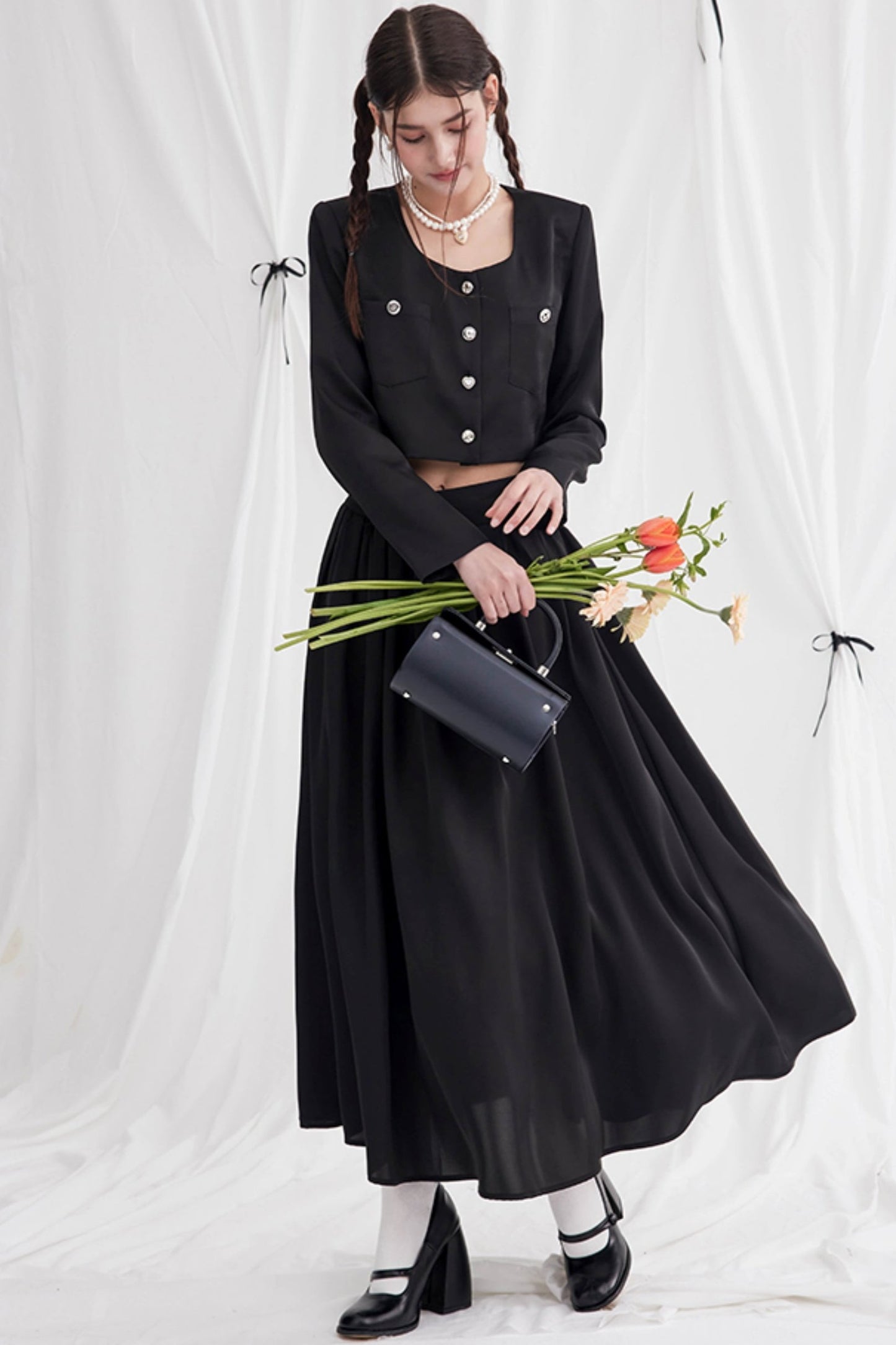 Satin Long Sleeve Coat Dress