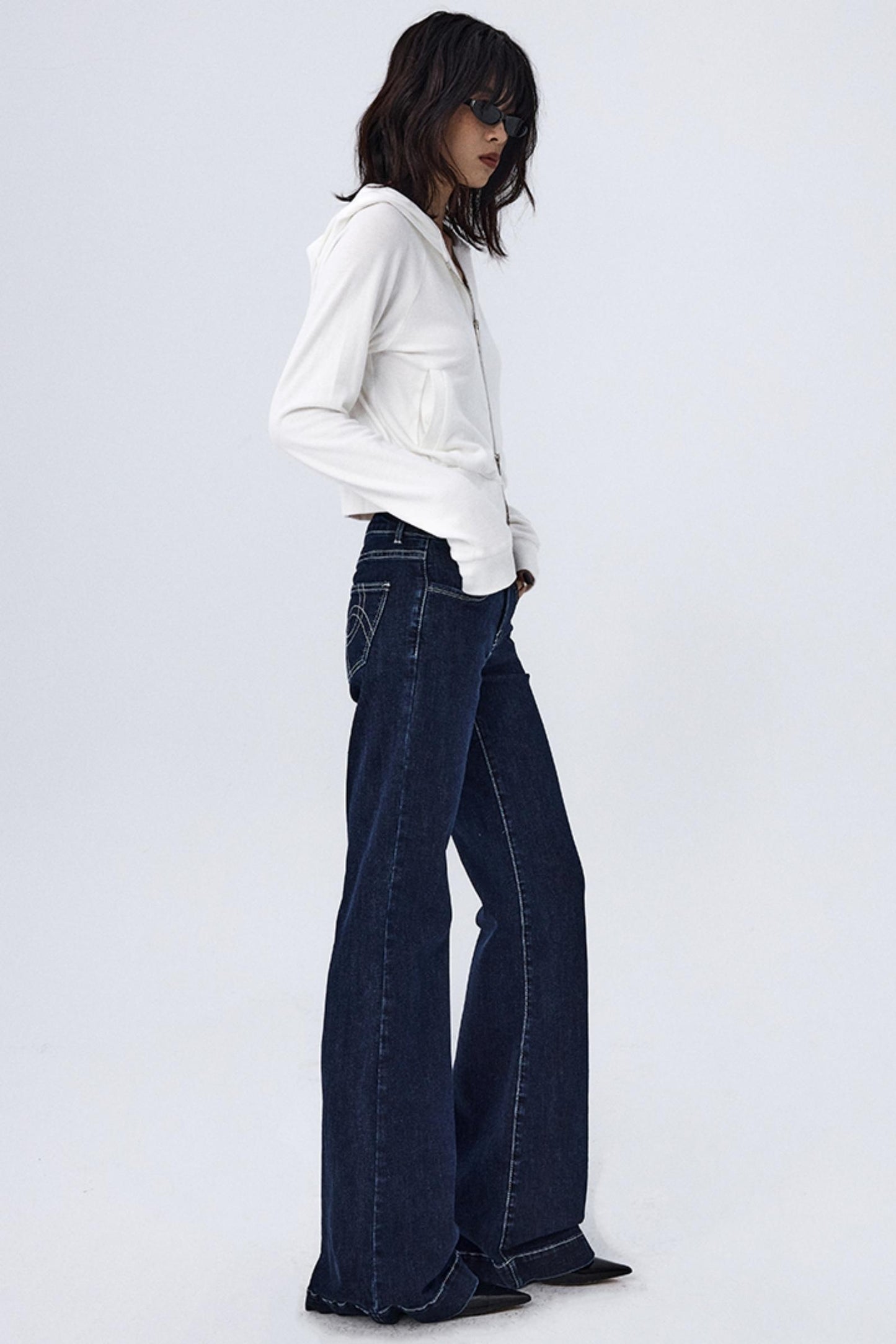 Embroidered Mid-Rise Bootcut Jeans