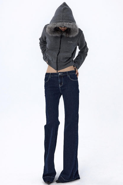 Embroidered Mid-Rise Bootcut Jeans