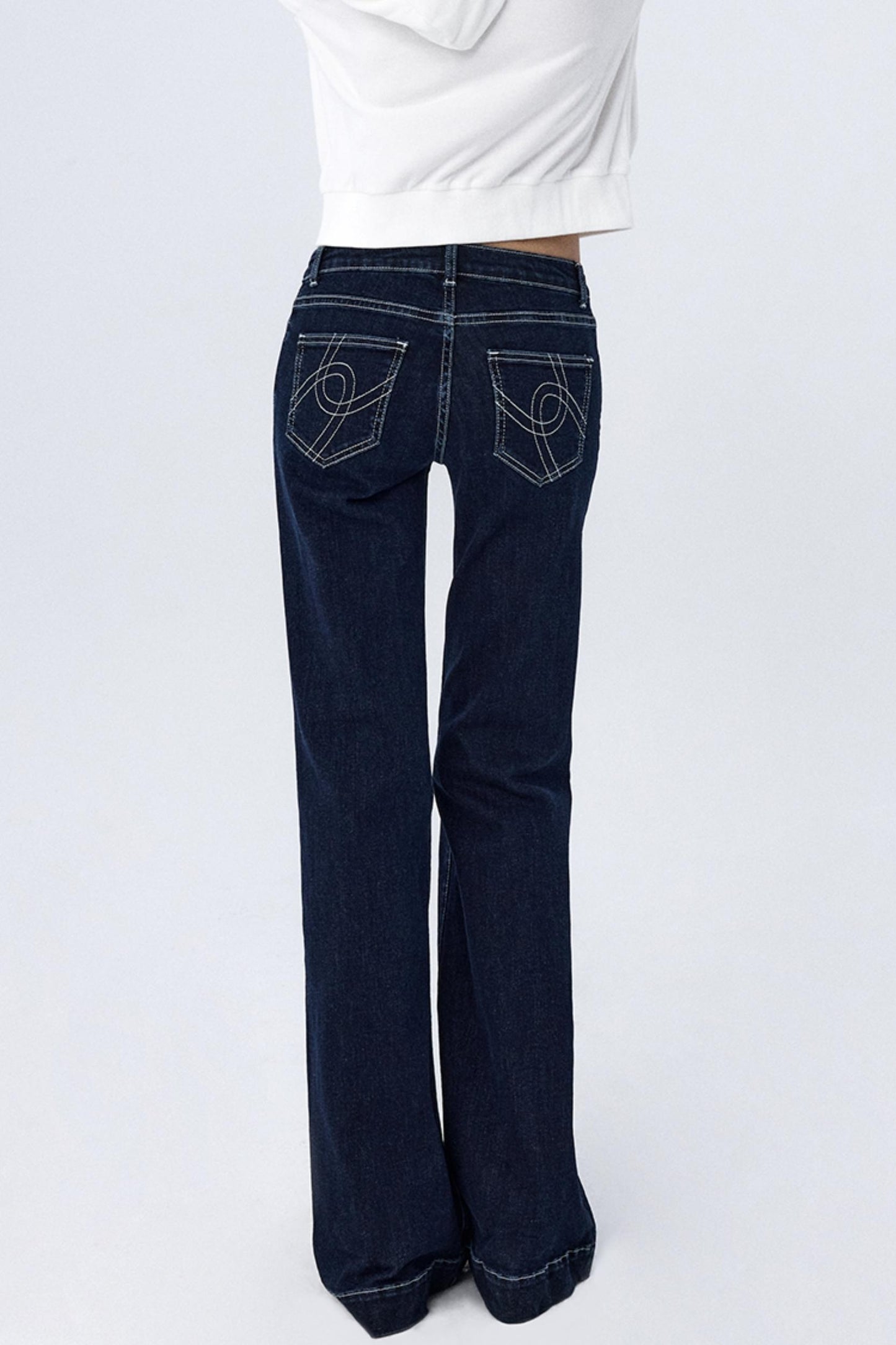 Embroidered Mid-Rise Bootcut Jeans