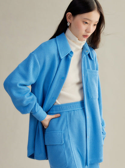 texture two-piece suit knitted set