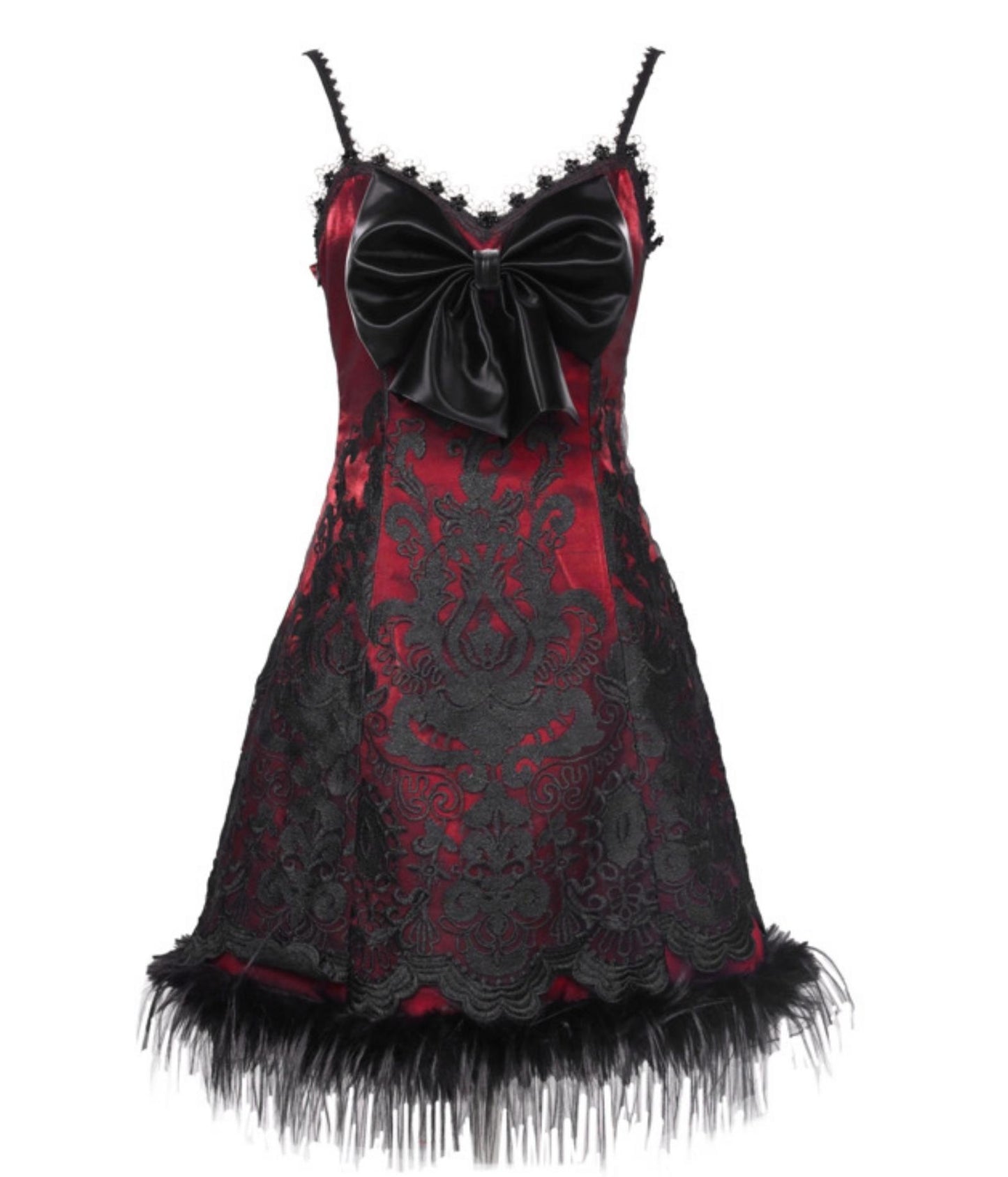 Dark Gothic Bow Slip Dress