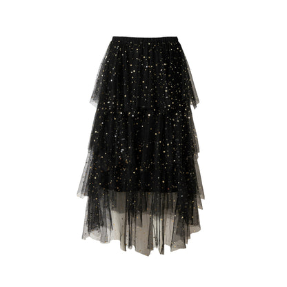 Fairycore Star Tiered Mesh Skirt