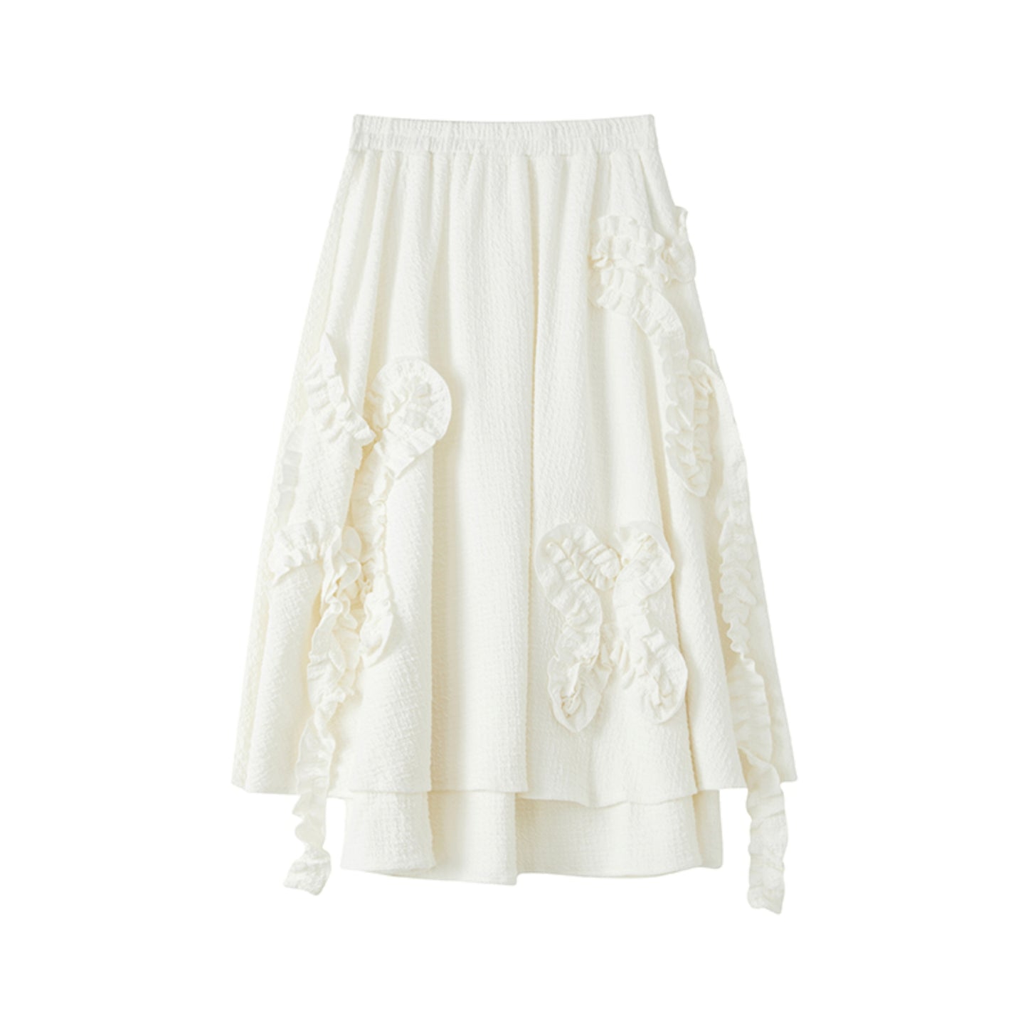 Wrinkled A-Line Butterfly Skirt