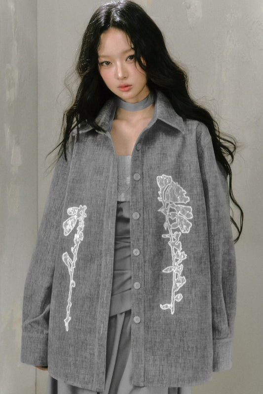 Bell Patch Embroidery Lapel Jacket