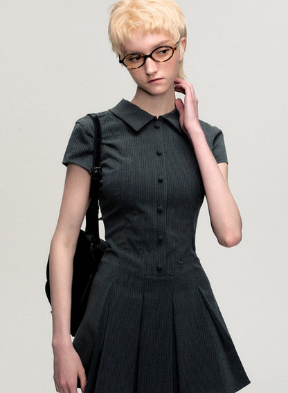 Short Sleeve College Suit Dress