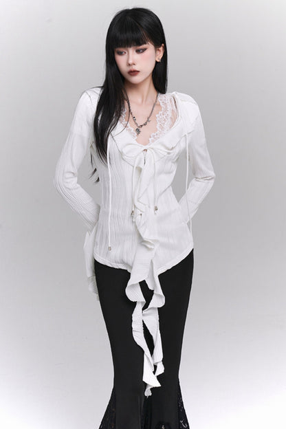 Ghost Girl Korean White Shirt Design Top