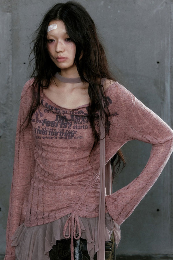 Swing Neck Graffiti Top