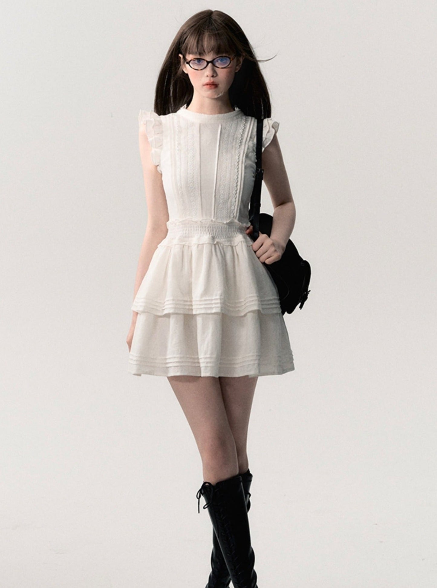 College Style Tea Break Solid Dress