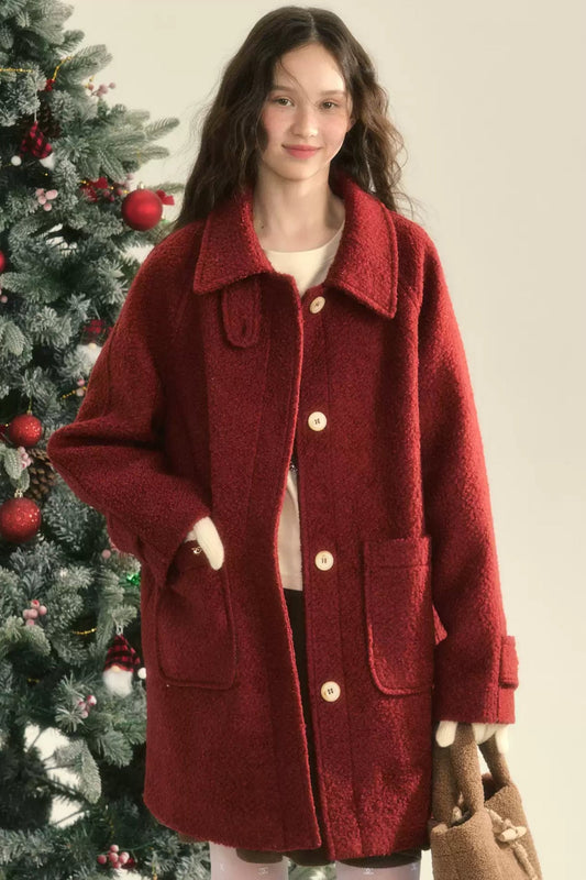 Lazy Wool Raglan Sleeve Coat