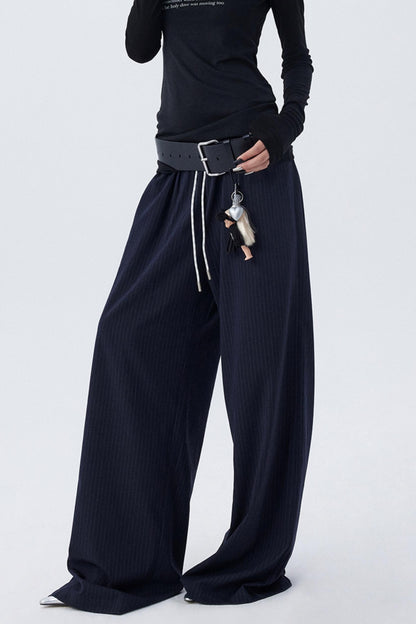 Contrasting Stripe Wide-Leg Pants