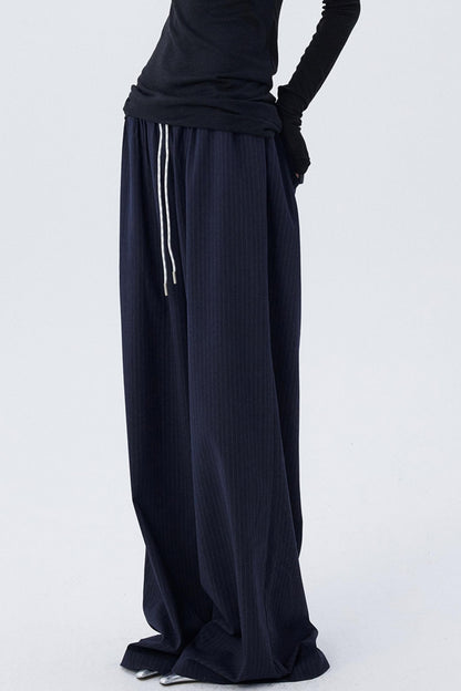 Contrasting Stripe Wide-Leg Pants