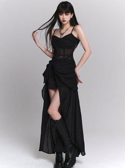 Adult Elegant Black Slip Dress