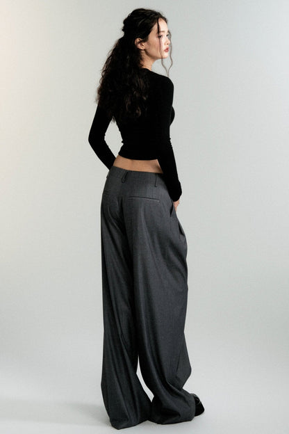 Loose Padded Shoulders Trousers Set-Up