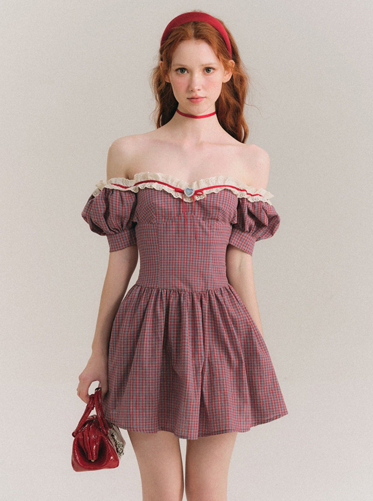 Glittering Plaid French Dress