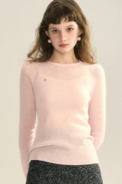 Mohair Round Neck T-Shirt