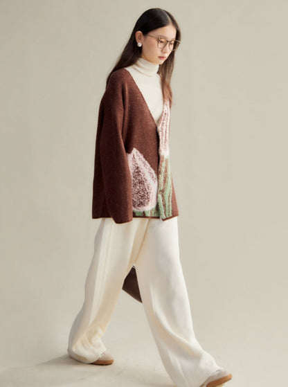 ambience contrast knit sweater skirt set