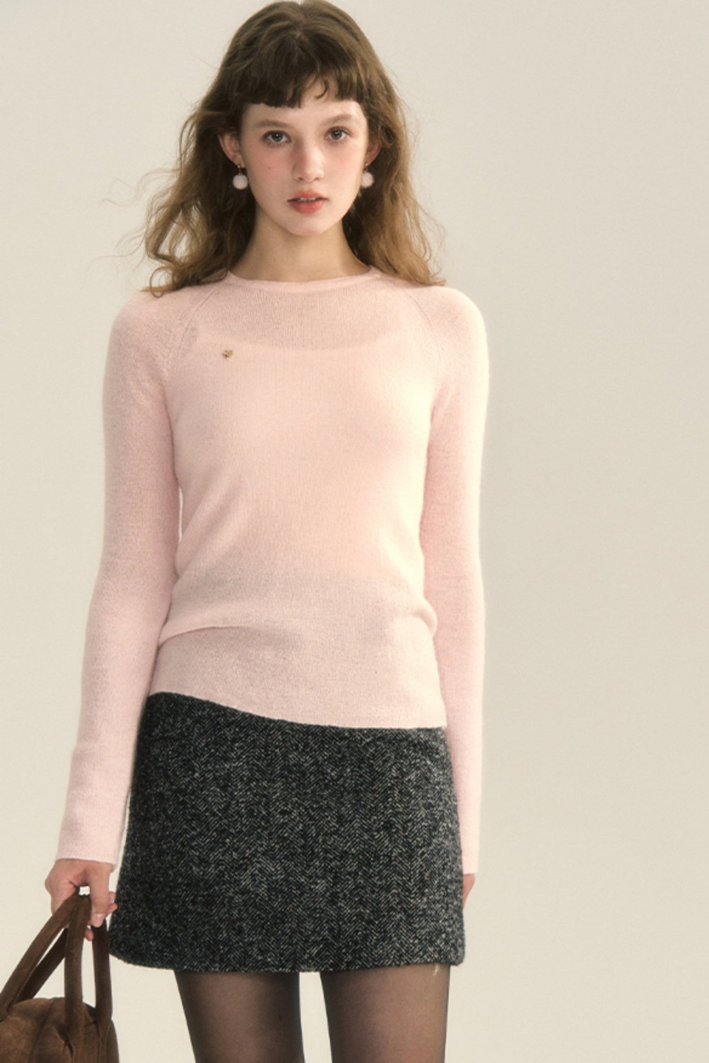 Mohair Round Neck T-Shirt