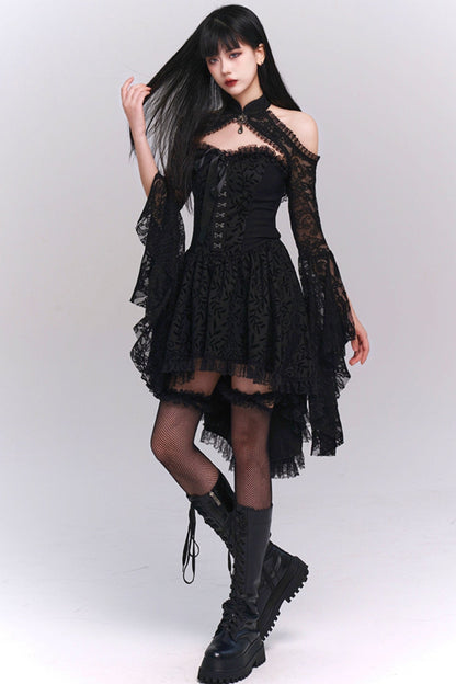 Halloween Party Black Bandeau Dress Set-Up