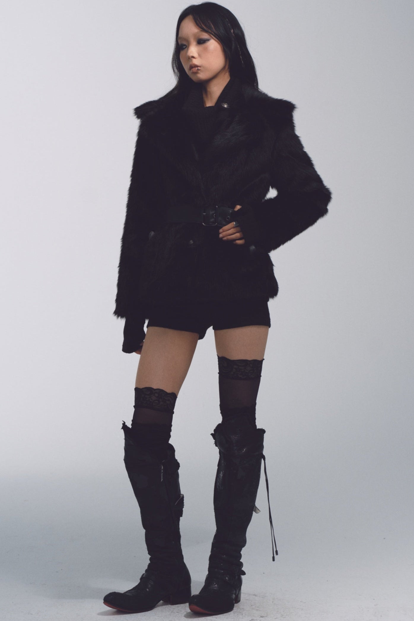 Large Lapel Fur Coat