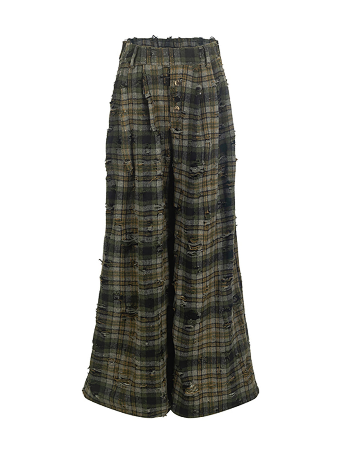 Retro Straight Check Loose Pants