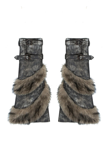 Millennial Fur Spliced Leg Cover Pants Set-Up