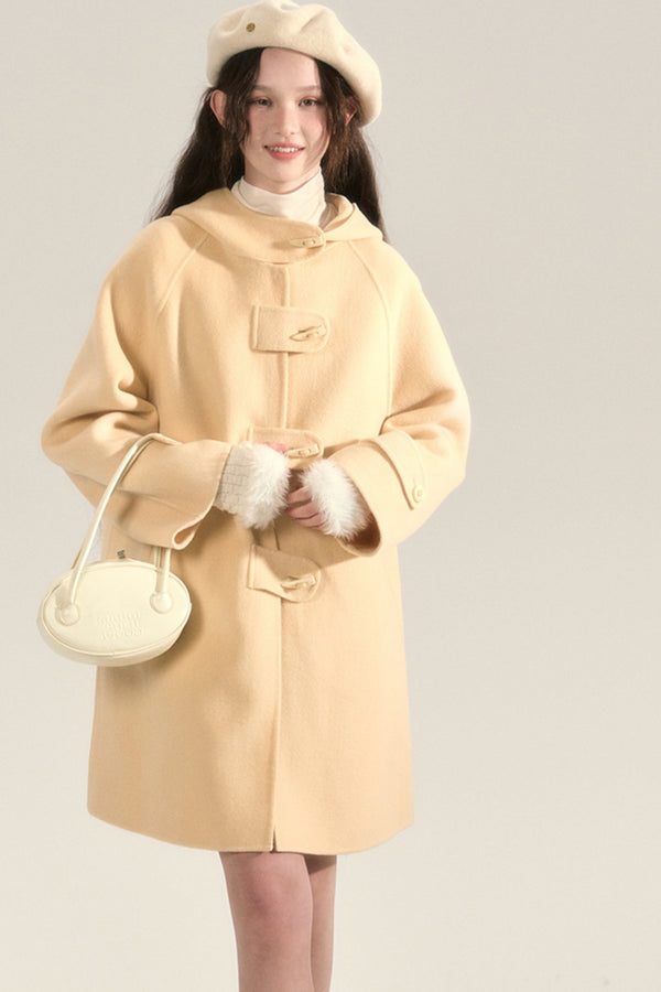 Horn Buttoned Wool Tweed Coat
