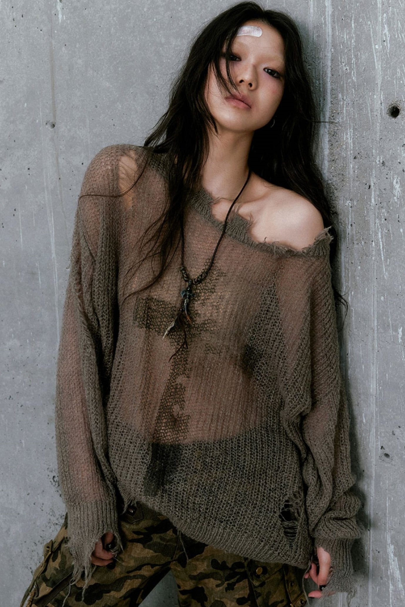 Oversized Cut-Out Mohair Sweater