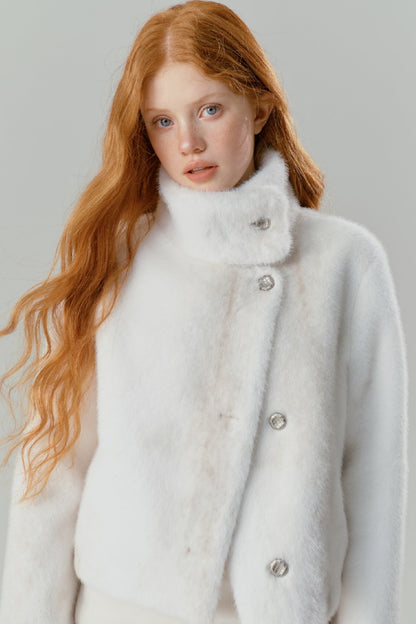 Furry Eco Friendly Mink Fur Coat