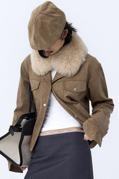 Sheepskin Cashmere Cargo Jacket