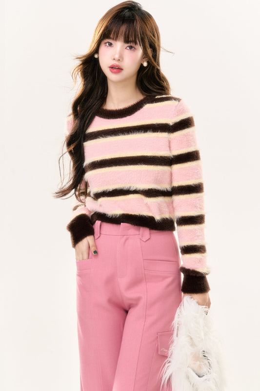 Cozy Pink Faux Fur Sweater