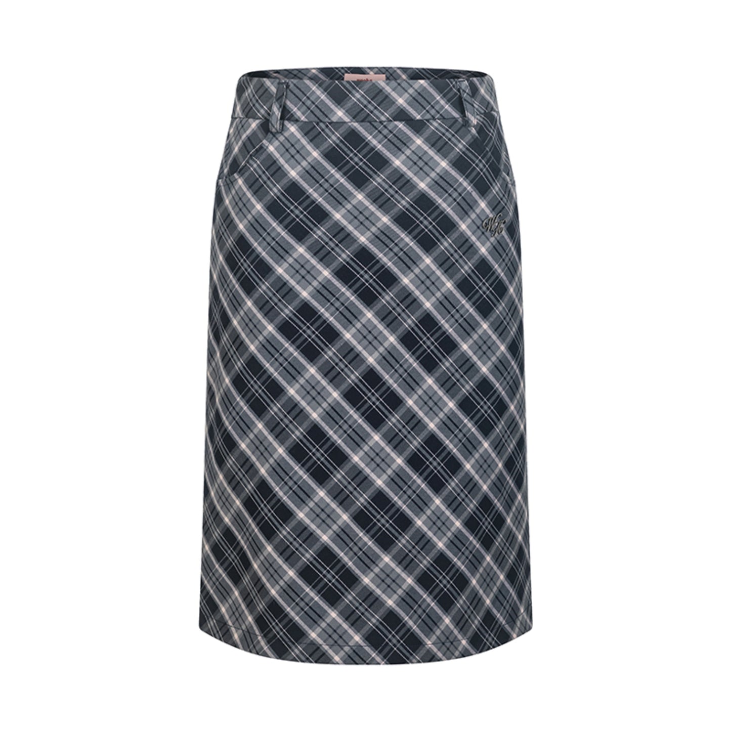 Simple Straight Check Skirt