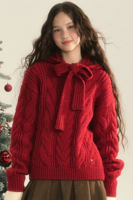 Detachable Hood Wool Sweater