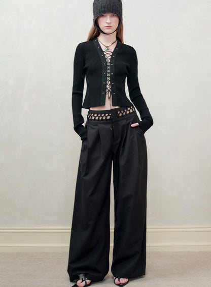 Blowing Shadow Wide-Leg Cut-Out Trousers