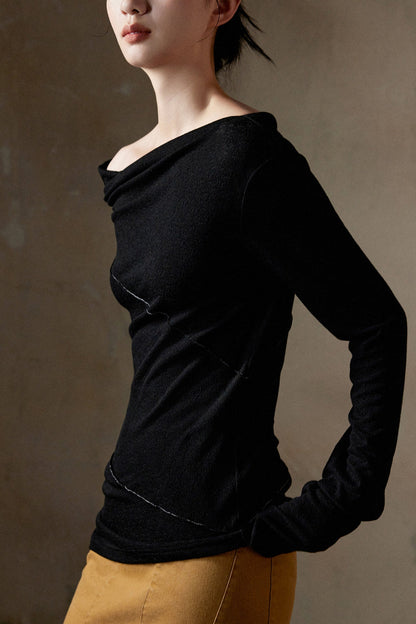 One-Shoulder Long-sleeve Top