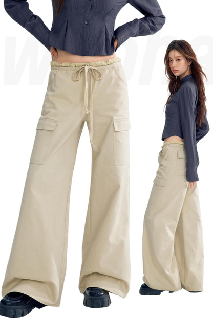 Mesh Stitched Loose Cargo Pants