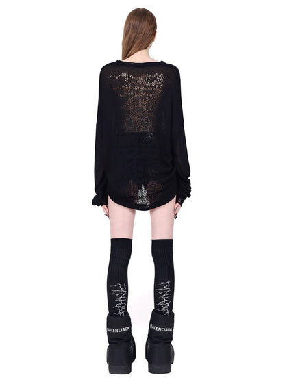 Original Electric Mesh Long Sleeve Long Top