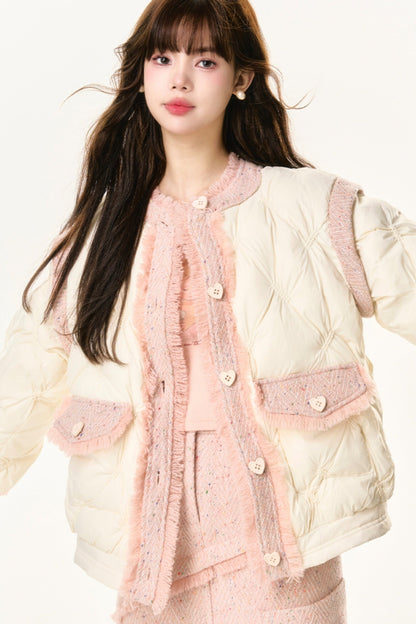 Spliced Loose Down Jacket