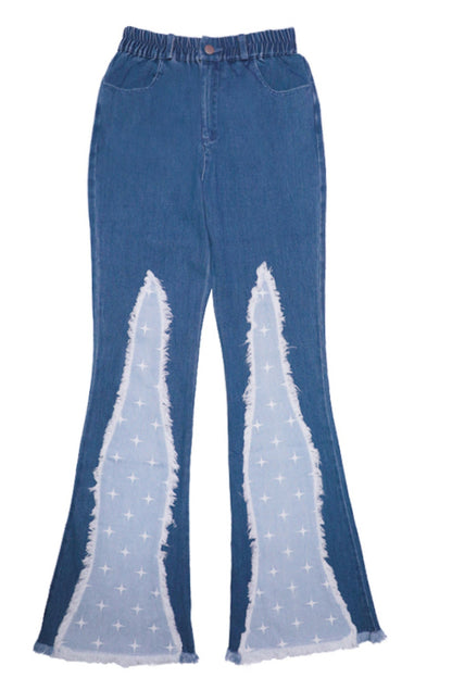 Slim Fit Star Flared Jeans