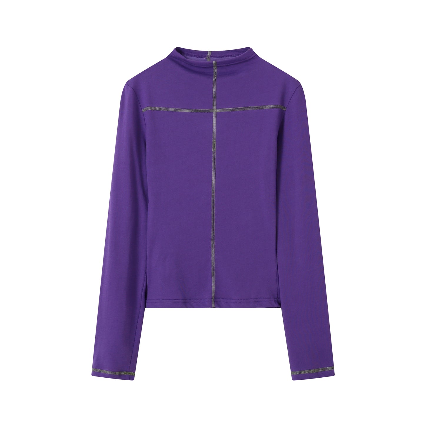 Slim Fit High Neck Long Sleeve Top