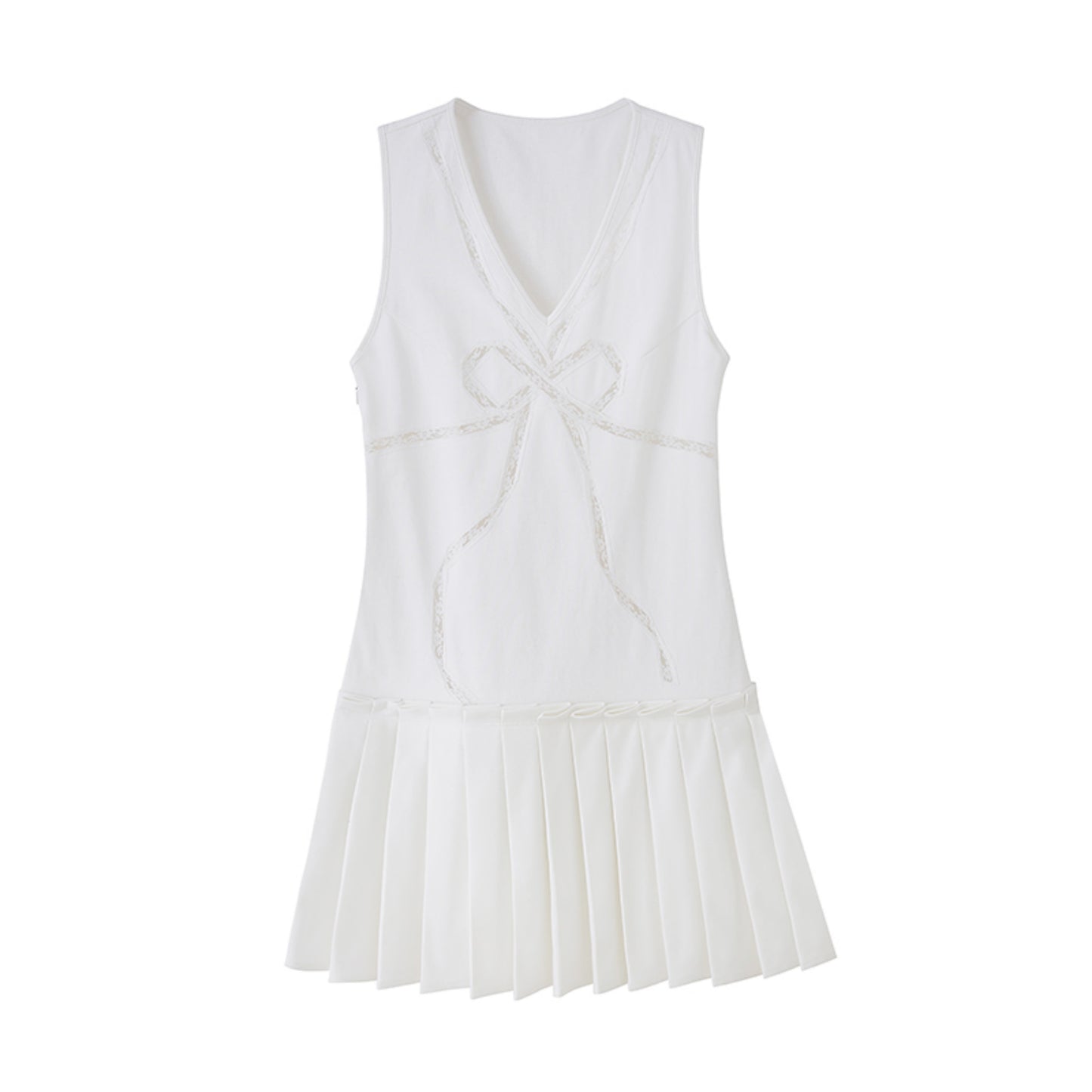 Chic V-Neck Lace Knit Dress