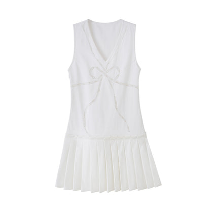 Chic V-Neck Lace Knit Dress