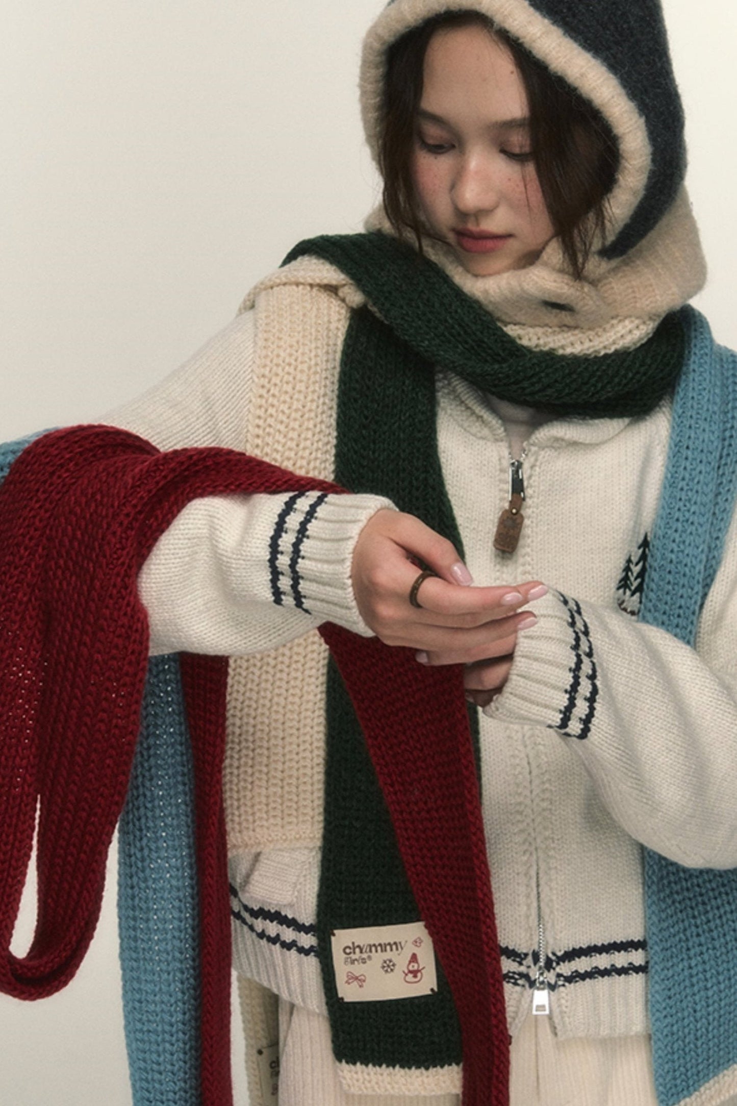 Snowman Logo Knit Scarf