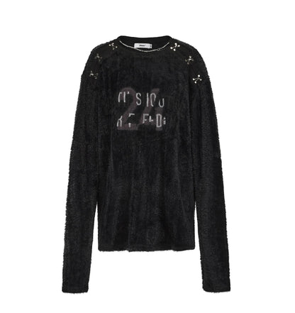 Loose Fit Wool Long-Sleeve T-Shirt Top