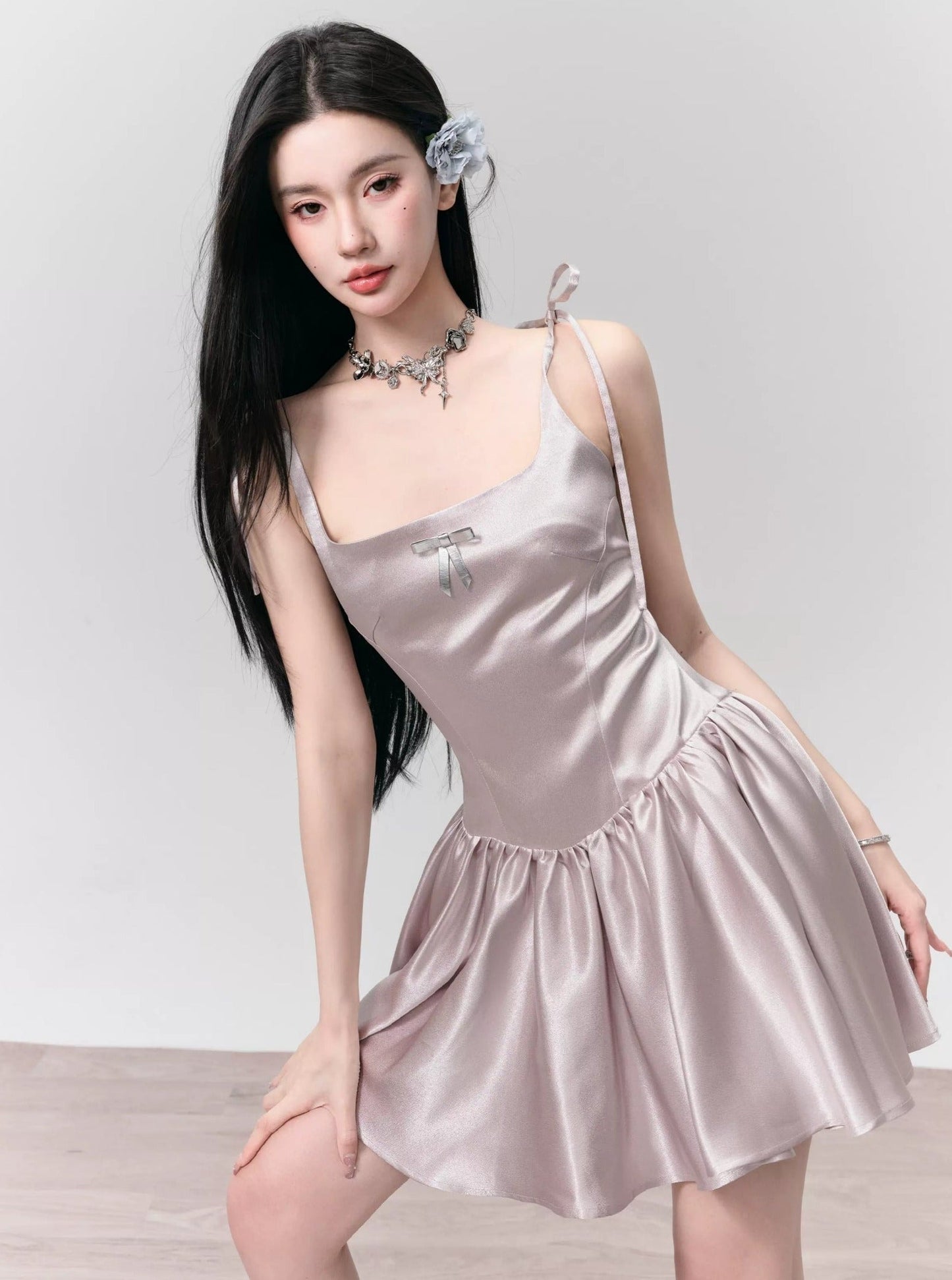 Champagne Latte Silver Pink Dress